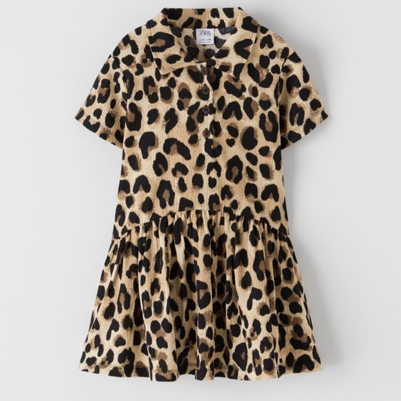 Zara girls leopard dress textured - Picture 3 of 3